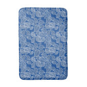 Witte bladeren op Blauwe Bath Mat (Voorkant Verticaal)