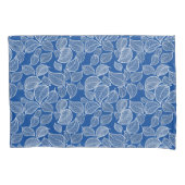 Witte bladeren op de blauwe klooster kussensloop (Voorkant-Links)