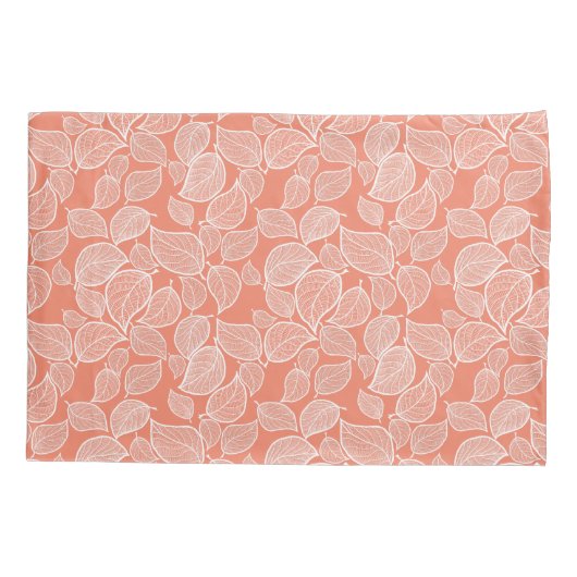 Witte bladeren op de Oranje klooster Kussensloop (Achterkant-Links)