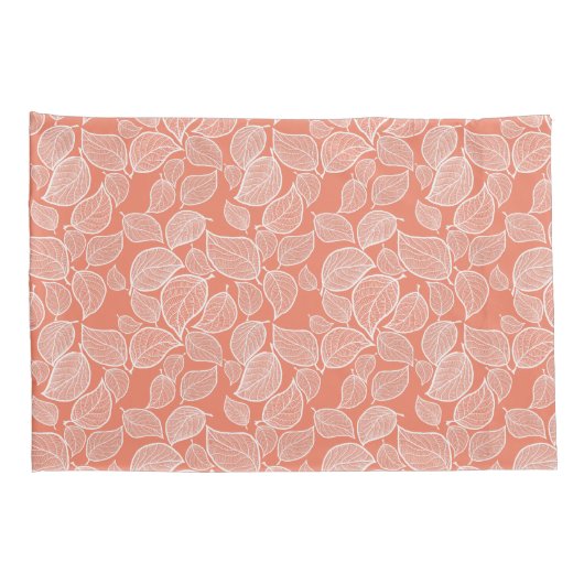 Witte bladeren op de Oranje klooster Kussensloop (Achterkant-Rechts)