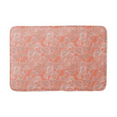 Witte bladeren op Oranje bath Mat (Voorkant)