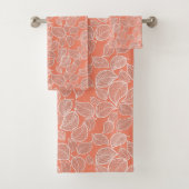 Witte bladeren op Oranje handdoek (Insitu)