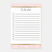Witte bladeren op Roze om Lijst te doen Post-it® Notes (Voorkant)