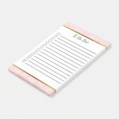 Witte bladeren op roze takenlijst post-it® notes (Schuin)