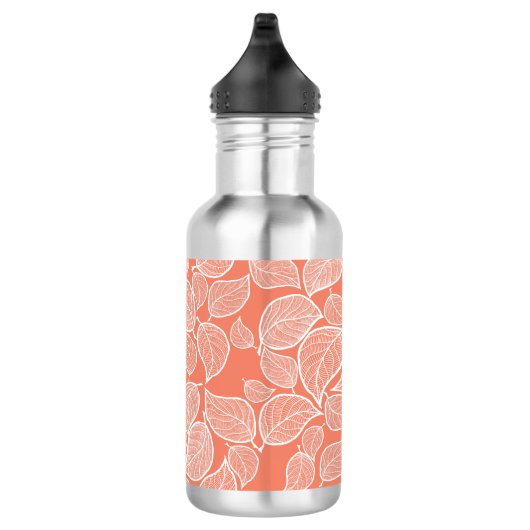 Witte bladeren op Sinaasappel Waterfles (Rechts)
