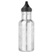 Witte bladeren op zilvergrijs waterfles  (Rechts)