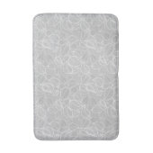 Witte bladeren op zilvergrijze bath Mat (Voorkant Verticaal)