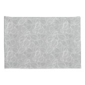 Witte bladeren op zilvergrijze Kussensloop (Achterkant-Rechts)