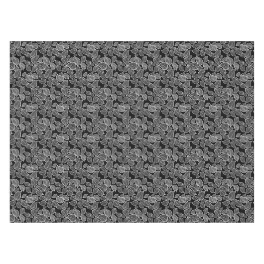 Witte bladeren op zwart tafelkleed (Voorkant (Horizontaal))