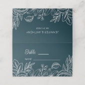 Witte bladeren plaatskaartje (Buitenkant ongevouwen)