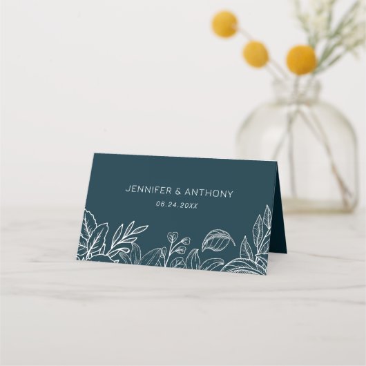 Witte bladeren plaatskaartje (Achterkant)