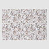 Witte bladeren Waterverf Elegant Floral Tissuepapier (Voorkant)