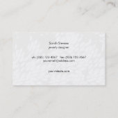 Witte bladeren Zwarte karton Visitekaartje (Achterkant)