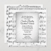 Witte Bladmuziek Trouw Thema Uitnodiging (Voorkant / Achterkant)