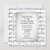 Witte Bladmuziek Trouw Thema Uitnodiging (Voorkant)