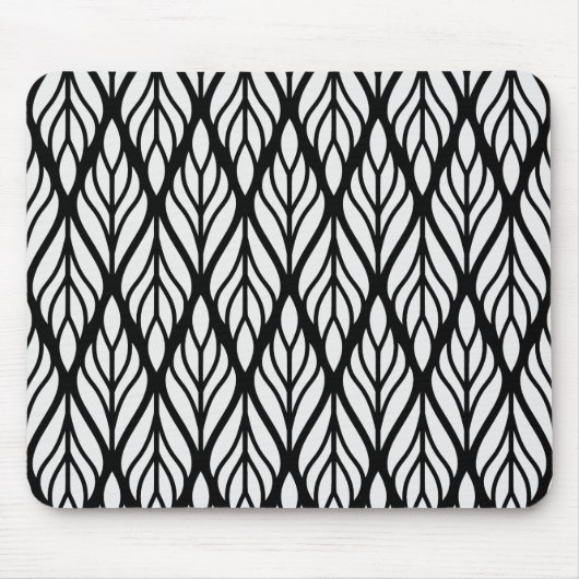 Witte bladpatroon aanpassen muismat (Voorkant)