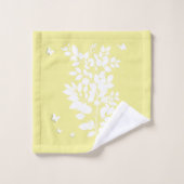 Witte bladrijke tak en vlinders bad handdoek (Wasdoekje)