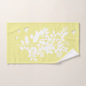 Witte bladrijke tak en vlinders bad handdoek (Handdoek)
