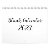 Witte Blanco kalender 2023 met Script-tekst (Hoes)
