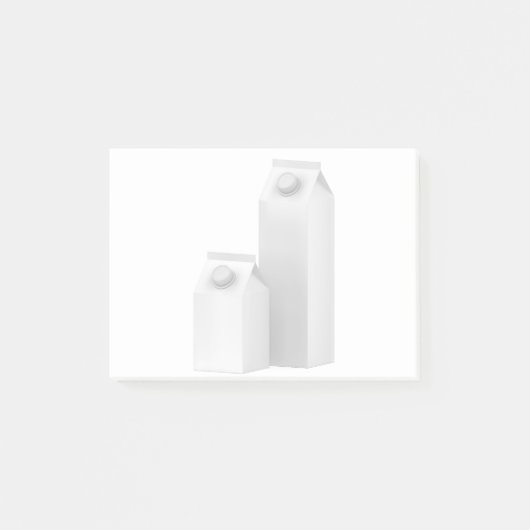 Witte blanco verpakkingen voor melk post-it® notes (Voorkant)