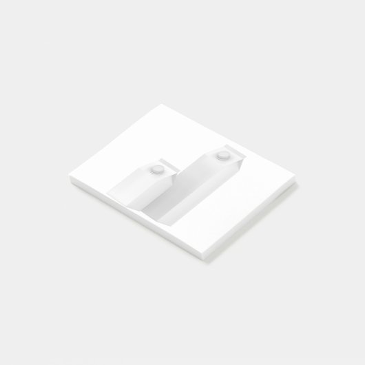 Witte blanco verpakkingen voor melk post-it® notes (Schuin)