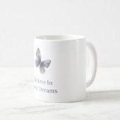 Witte Blau Crème Vlinder Koffiemok (Voorkant rechts)