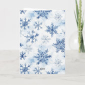Witte Blau Kerstman Kerstdiner Koekje Kerstmis Kaart (Achterkant)