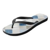 Witte & Blauwe Argyle Teenslippers (Schuin)