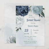 witte blauwe bloemen groen vrijgezellenfeest kaart (Voorkant / Achterkant)