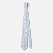 Witte blauwe bloemenpatroon halsdoek stropdas (Voorkant)