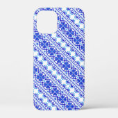 Witte blauwe decoratieve oekraïense strepen Case-Mate iPhone case (Achterkant)