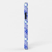 Witte blauwe decoratieve oekraïense strepen Case-Mate iPhone case (Achterkant/rechts)