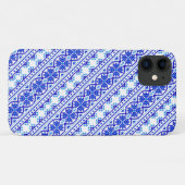 Witte blauwe decoratieve oekraïense strepen Case-Mate iPhone case (Achterkant (horizontaal))
