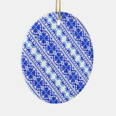 Witte blauwe decoratieve oekraïense strepen keramisch ornament (Rechts)
