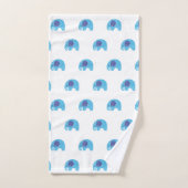 WITTE BLAUWE ELEPHANT BATHROOM TOWEL SET BAD HANDDOEK (Handdoek)