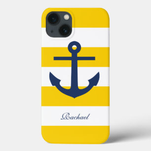 Witte blauwe en gele anchors gewicht Case-Mate iPhone case