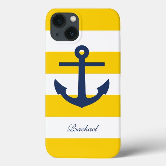 Witte blauwe en gele anchors gewicht Case-Mate iPhone case (Achterkant)