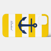 Witte blauwe en gele anchors gewicht Case-Mate iPhone case (Achterkant (horizontaal))