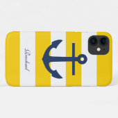 Witte blauwe en gele anchors gewicht Case-Mate iPhone case (Achterkant (horizontaal))