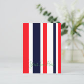 Witte, blauwe en rode strepen briefkaart (Staand voorkant)