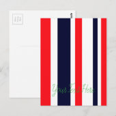 Witte, blauwe en rode strepen briefkaart (Voorkant / Achterkant)