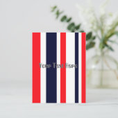 Witte, blauwe en rode strepen briefkaart (Staand voorkant)
