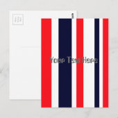 Witte, blauwe en rode strepen briefkaart (Voorkant / Achterkant)