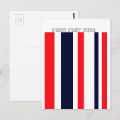 Witte, blauwe en rode strepen briefkaart (Voorkant / Achterkant)
