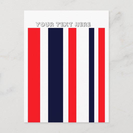 Witte, blauwe en rode strepen briefkaart (Voorkant)