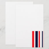 Witte, blauwe en rode strepen briefpapier (Voorkant / Achterkant)