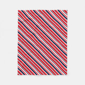 Witte, blauwe en rode strepen fleece deken (Voorkant)