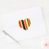 Witte, blauwe en rode strepen hart sticker (Envelop)