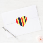 Witte, blauwe en rode strepen hart sticker (Envelop)