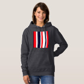 Witte, blauwe en rode strepen hoodie (Voorkant volledig)